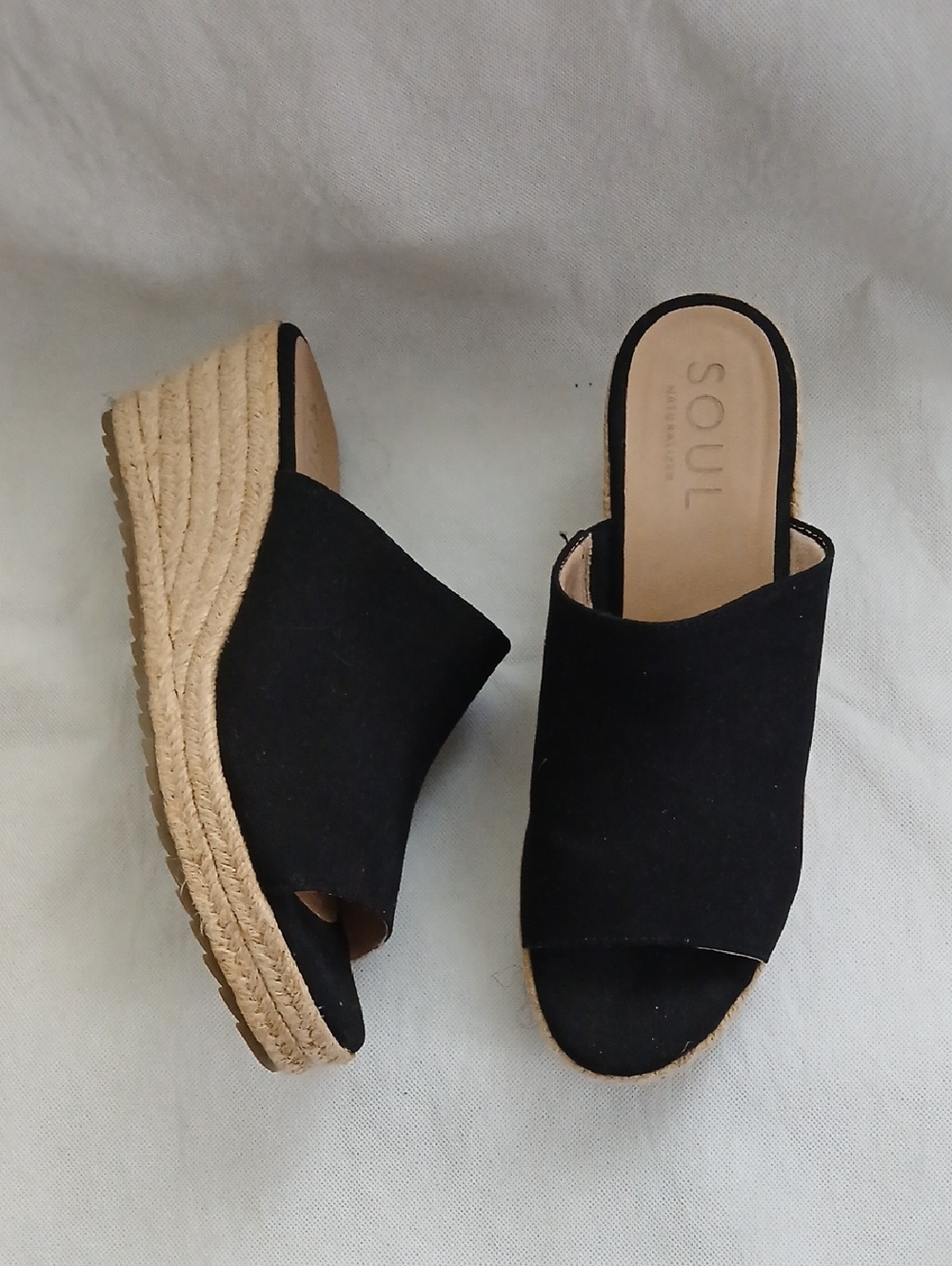 Soul Naturalizer Womens 10M Oodles Slide Wedge Sandal Black Summer Vacation Shoe